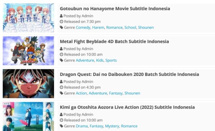 Download Anime Sub Indo Terbaru