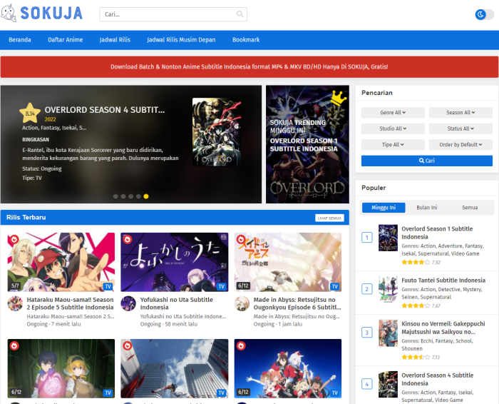 Download Anime Sub Indo Terbaru