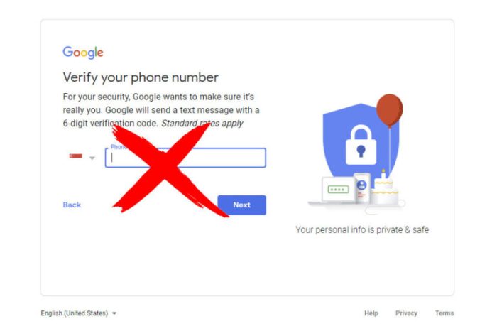 Gmail account create number without phone unlimited make verification password length button sure type next now click