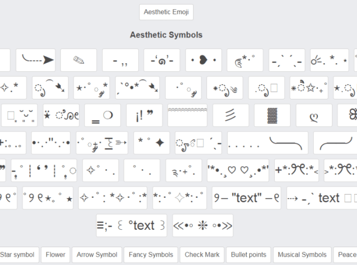 Aesthetic Symbols Copy And Paste