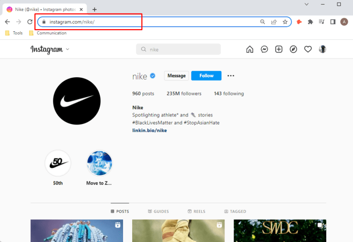 Cara Menyalin Url Akun Instagram Sendiri