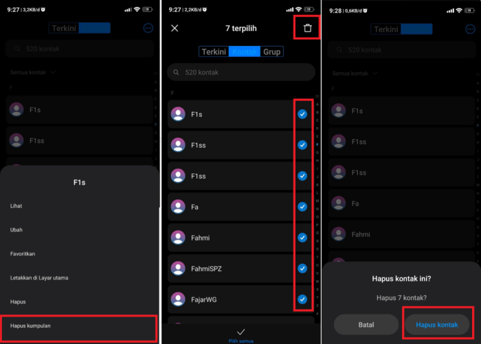 Cara Hapus Kontak Di Wa